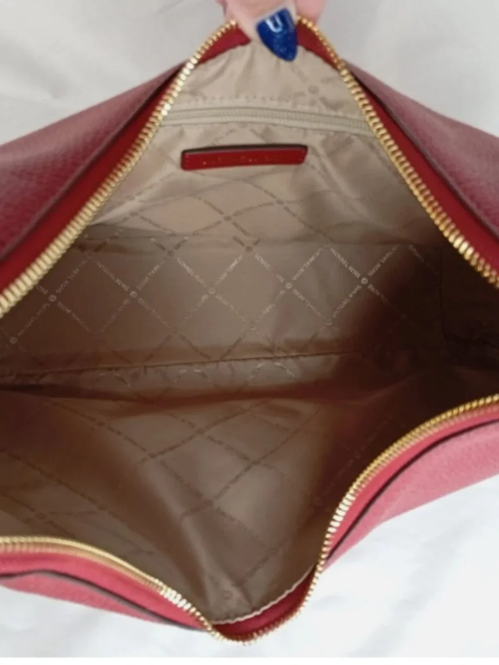 Michael Kors Nayla Medium Pebbled Leather Shoulder Bag Cherry *BAG ONLY*